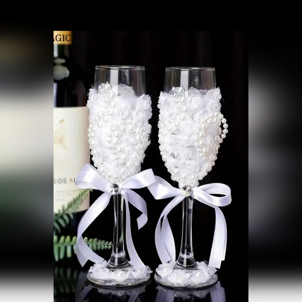 Champagne wedding glasses